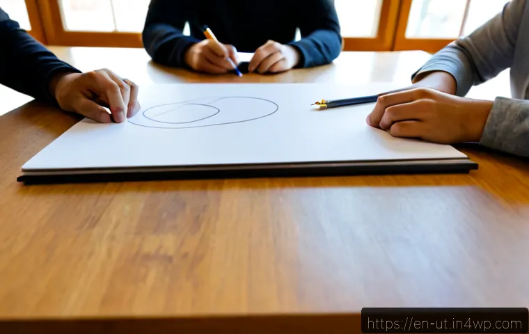 범용 역량과 창의성의 관계 탐구하기 - Photorealistic university design studio, a diverse adult team solving a practical problem around a c...